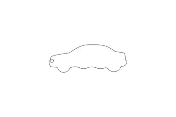 Car icon One line drawing of a fast car outline vector illustration
