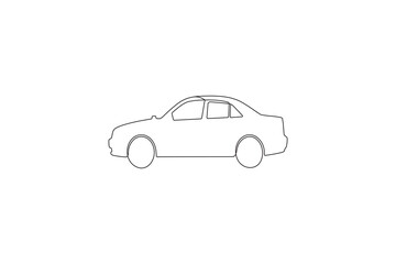 Car icon Sports car silhouette in continuous one line minimalist style
