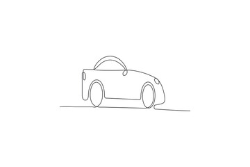 Car icon Simple automotive car icon drawn with one single continuous line
