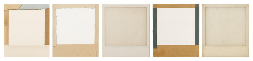 Fototapeta premium PNG Vintage polaroid frames collection on transparent background