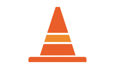 Orange Traffic Cone with White Reflective Stripes Safety Equipment