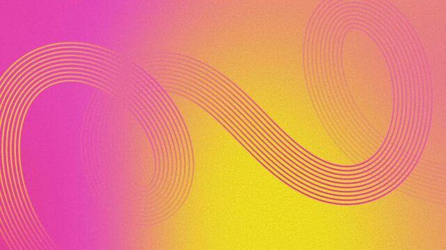 Neon pink yellow retro groovy liquid gradient rake stoke path abstract background animation