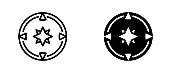 Obraz premium Compass icon set with style outline and solid. vector simple elements for design and presentation.
