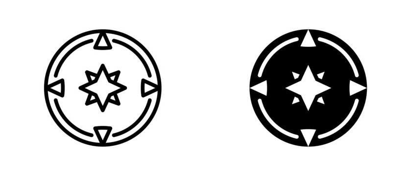 Compass icon set with style outline and solid. vector simple elements for design and presentation.