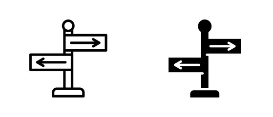 Signpost icon set with style outline and solid. vector simple elements for design and presentation. © mirqotin