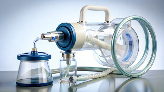 Medical devices for disaster zones include portable suction apparatus with transparent canisters and flexible tubing for emergency use
