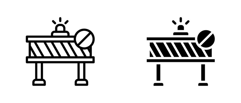 Road Block icon set with style outline and solid. vector simple elements for design and presentation.