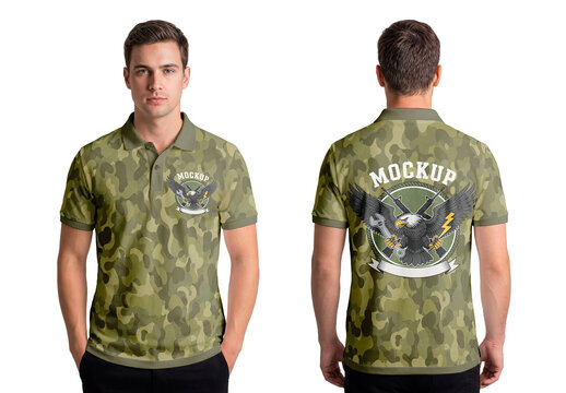 Polo T Shirt Male Model Mockup