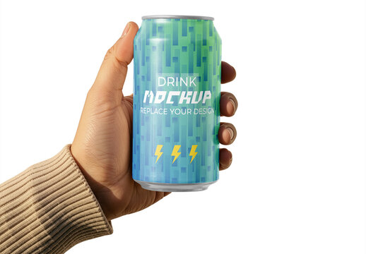 Soda Can Mockups In Hand