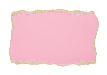 Obraz premium A soft pink piece of paper with a torn and crumpled texture isolated on transparent background 'Png