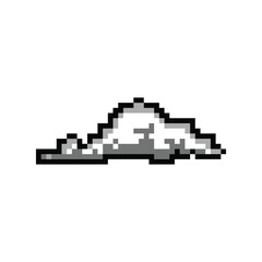 Obraz premium Pixel art white cloud or smoke element object clipart