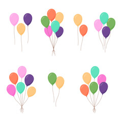 Obraz premium Colorful balloons. Vector balloons for party, birthday and celebration design
