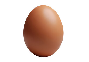 A single brown chicken egg isolated on a white background isolated on transparent background 'Png