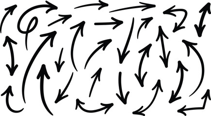 Fototapeta premium A complex arrangement of arrows pointing in various directions