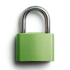 Naklejka premium Green padlock on a clean white background