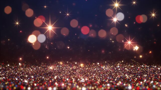 Vibrant sparkling lights create a magical festive atmosphere