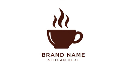 Obraz premium Coffee Cup Logo Design Template with Steam.