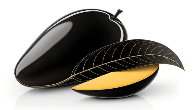 Mango silhouette smooth black shape
