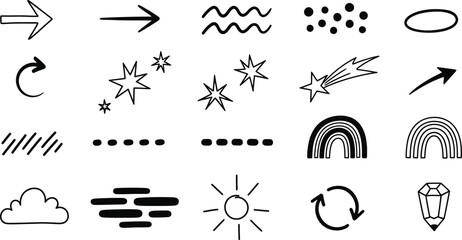 Weather forecast symbols and icons collection