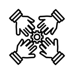 Obraz premium Collaborative teamwork with interconnected gears symbolizing unity and synergy