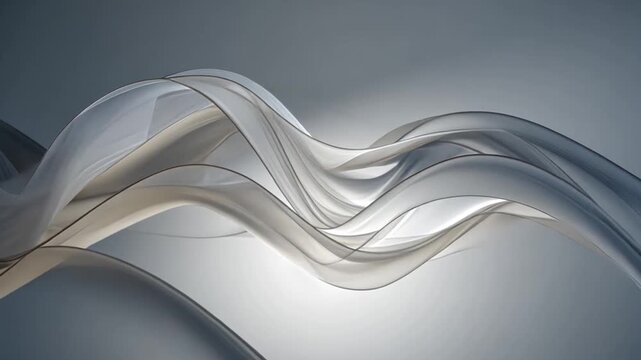 Flowing Abstract Lines with Soft Light and Subtle Shadows