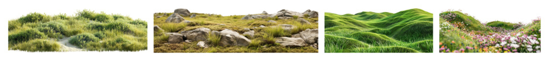 Fototapeta premium PNG Lush green moss landscapes, transparent background