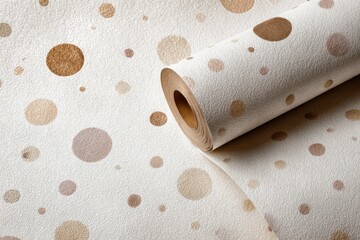 Rolled beige polka dot wallpaper polka dots cream