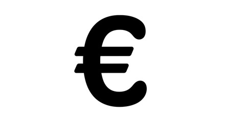 Fototapeta premium Euro currency symbol isolated on a plain background viewed from a straightforward perspective