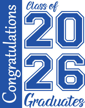 blue class of 2026 sign copy