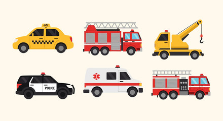 Collection of Emergency Vehicles and Construction Equipment. © Abhinaya Project