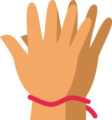 Obraz premium Two hands joining together, symbolizing connection and relationship with a red string