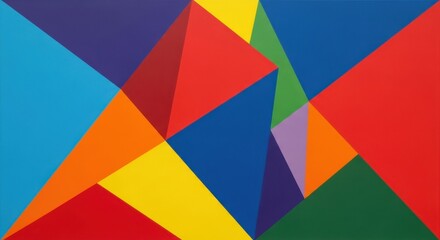 Obraz premium Vibrant geometric shapes overlapping in a dynamic abstract composition