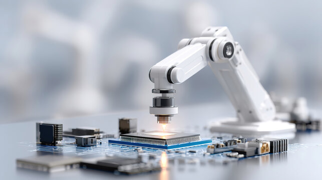 Illustration of lithography machines for chip manufacturing