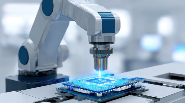 Illustration of lithography machines for chip manufacturing