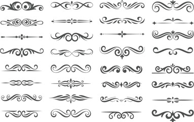 Obraz premium Collection of elegant swirling ornamental design elements and lines