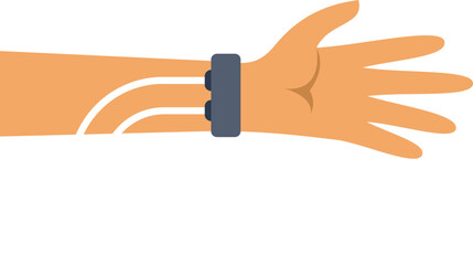 Obraz premium Human arm wearing a conceptual smart tracking device with internal connections