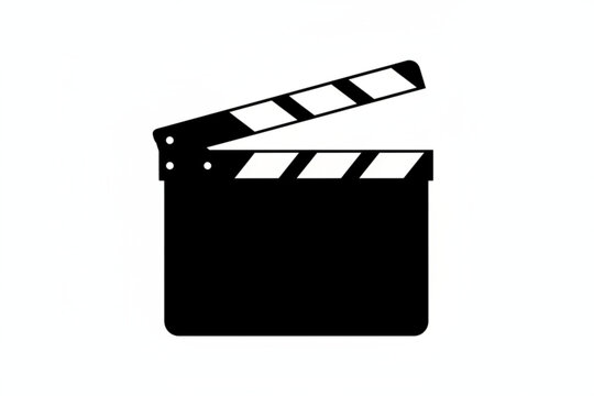 Cinema's Genesis: A minimalist yet iconic shot of a classic film clapperboard, its stark design evoking the anticipation and art of movie making.