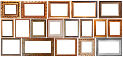 set of isolated picture frames gallery exhibition interior