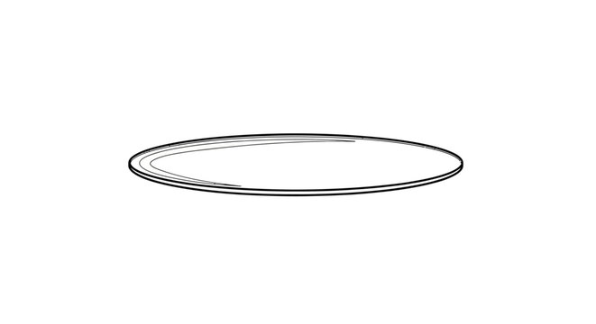 Simple black outline drawing of an elliptical shape on white