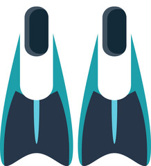 Pair of blue and black flippers representing water activities © anatolir