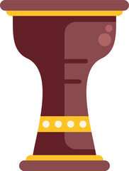 Fototapeta premium Elegant brown goblet illustration featuring golden accents and simple decorative details