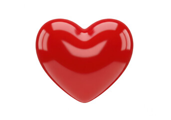 Fototapeta premium A vibrant red heart with a glossy finish and a slight shadow effect. isolated on transparent background