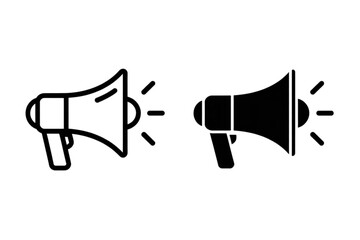 Two megaphones facing each other with sound waves indicating loud communication Vector