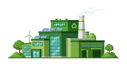 Obraz premium Sustainable Green Factory Building Complex.