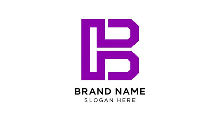 Obraz premium Purple Letter B Logo Template for Brand Identity Design.