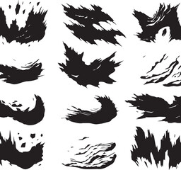 Obraz premium Realistic Ripped Paper Scrap Shapes Collection with Grunge Edges and Depth Effect Vector