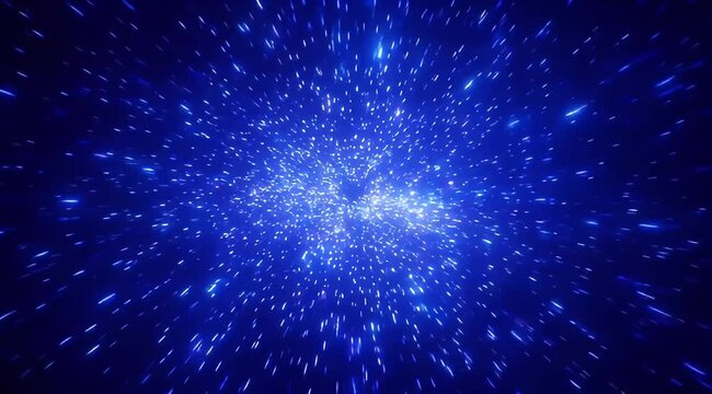 Abstract Blue Hyperdrive Hyperspace Light Streak Loop Animation Background