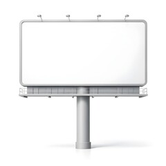 Fototapeta premium Blank white outdoor billboard mockup with spotlights isolated on white background 