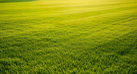 Obraz premium Vibrant green grass field with lush blades in sunlight