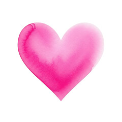 Obraz premium Painted Heart of Passion: A vibrant pink heart, brushed with a touch of watercolor, stands as a testament to feelings of love and affection. Capturing the spirit of affection, passion, love.